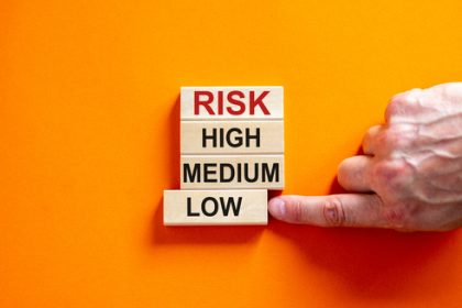 Wooden,Blocks,Form,The,Words,’risk,,High,,Medium,,Low,’,On